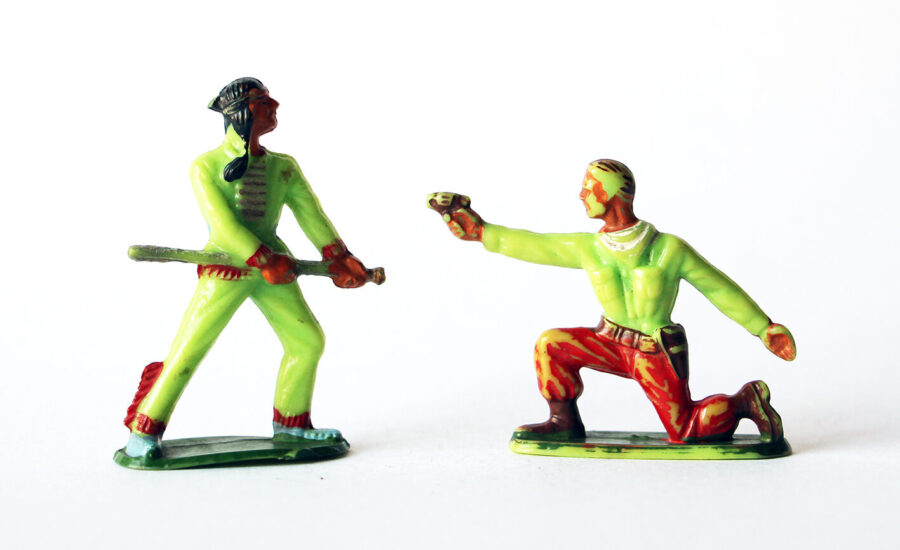 2 Figurines Michel Indiens des plaines et cowboy
