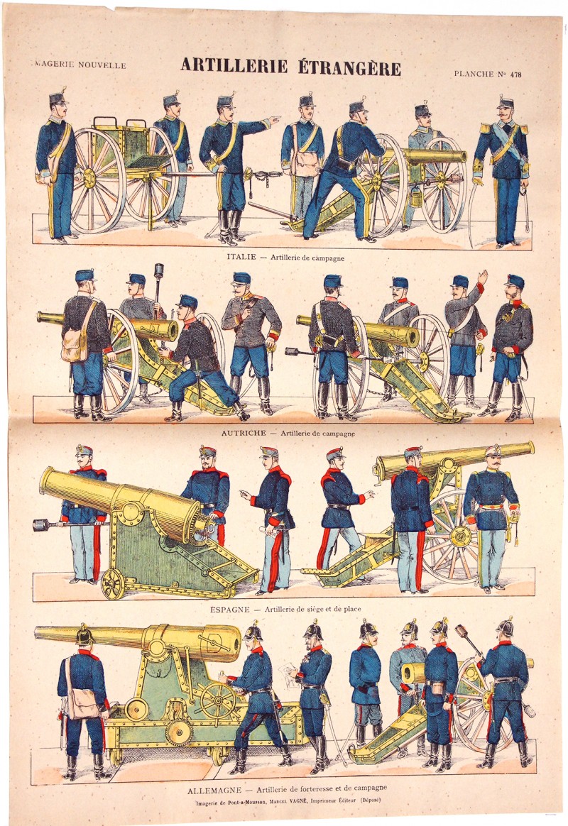 Planche Imagerie Vagné - Pont à Mousson - Artillerie Etrangère - N°478