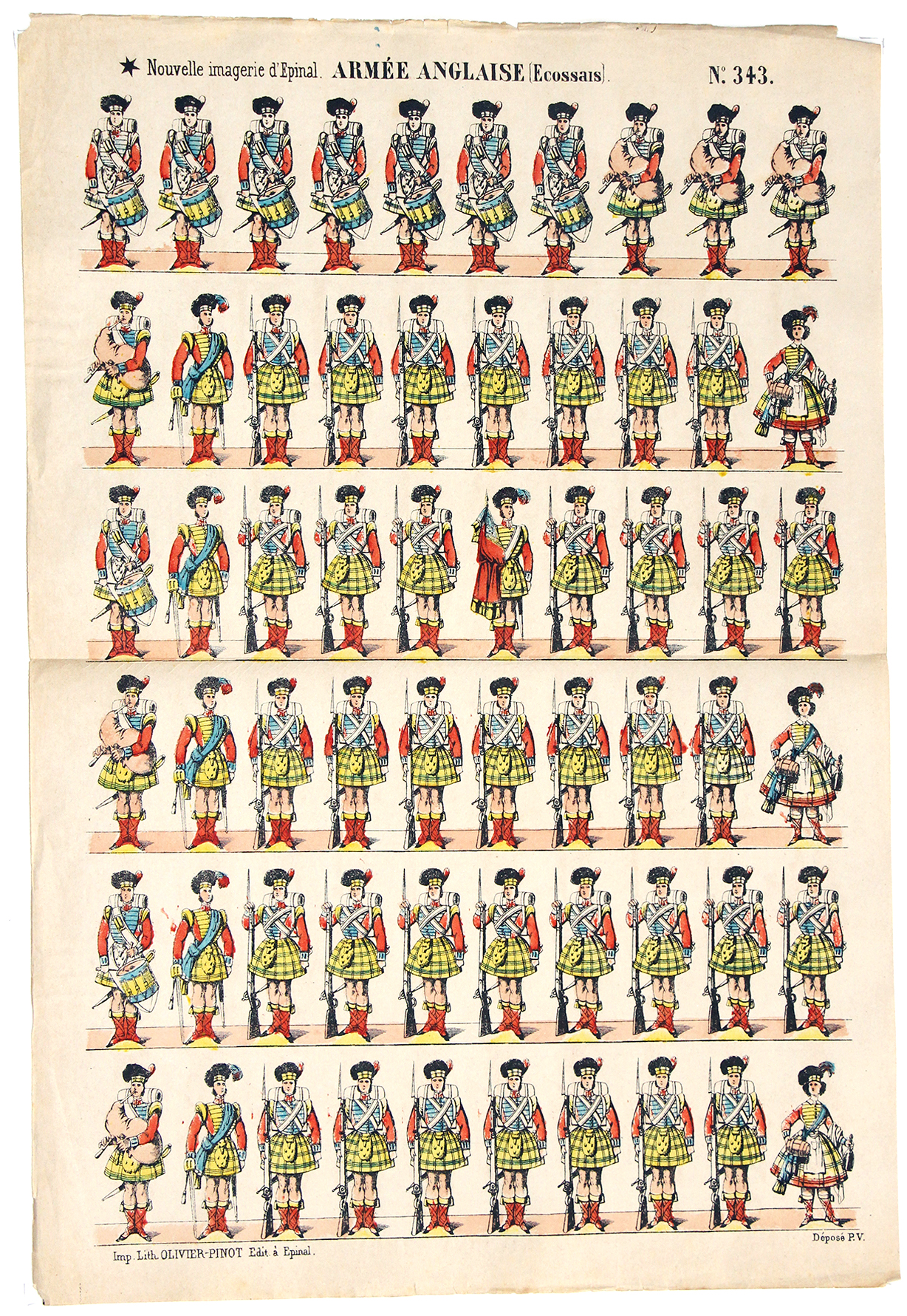 Planche Epinal - Armée Anglaise - Infanterie Ecossaise