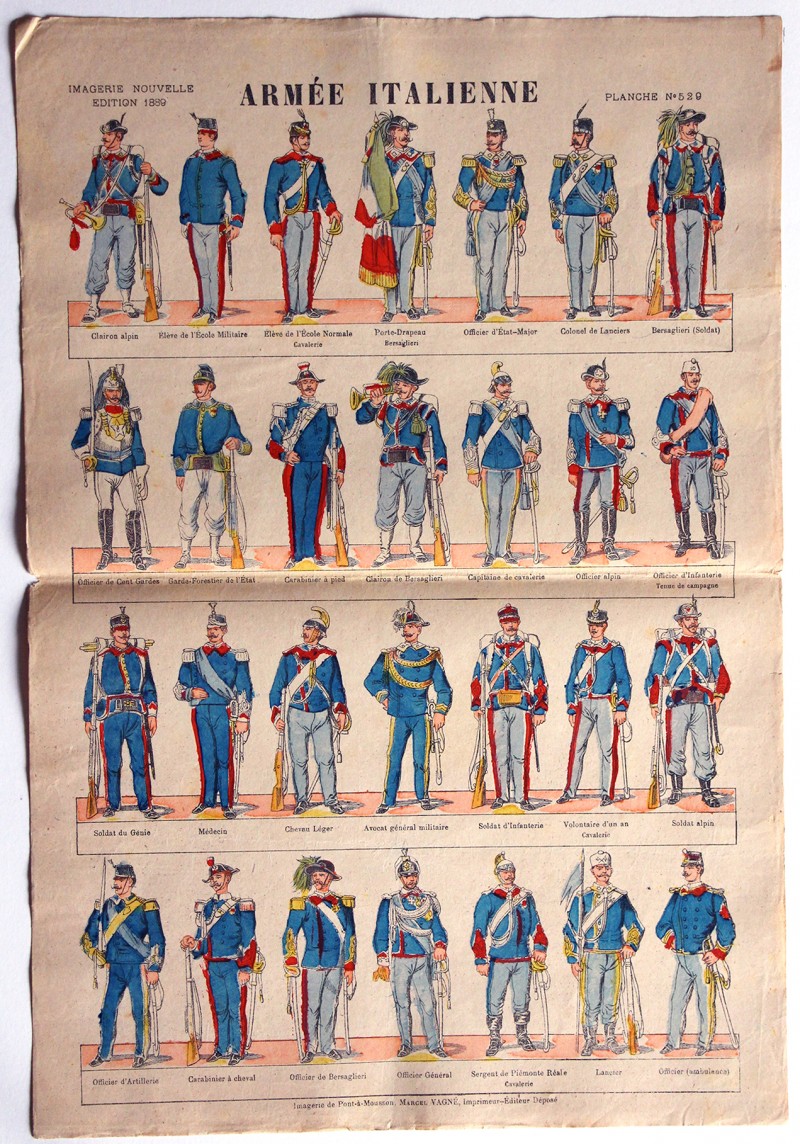 18 Planches Nouvelle Imagerie Epinal - Divers - Armée Italienne