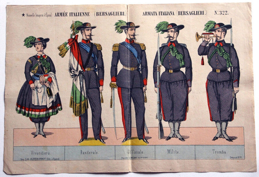 Planches Nouvelle Imagerie Epinal - Olivier Pinot Editeur - N°322 - Armée Italienne - Bersaglieri