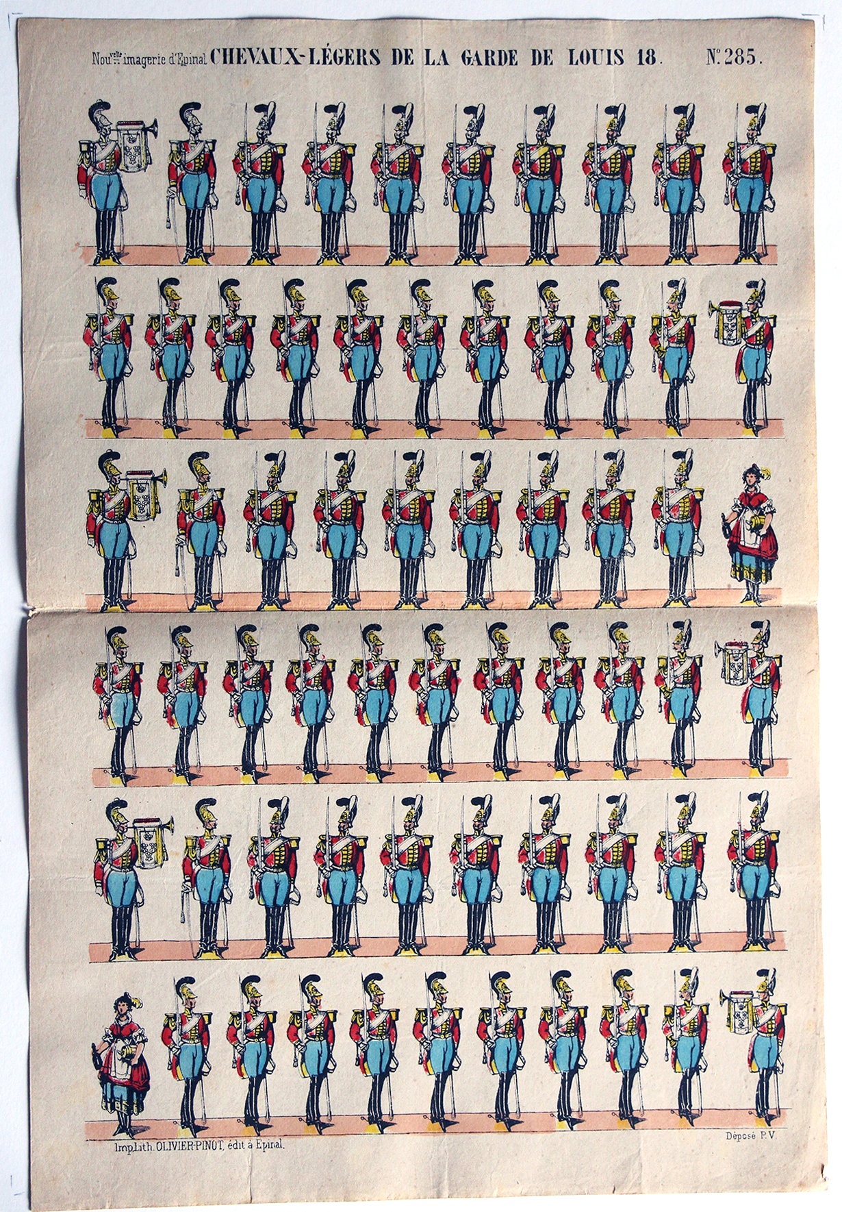 Planche Nouvelle Imagerie Epinal - Chevaux-legers de la Garde de Louis XVIII - N°285
