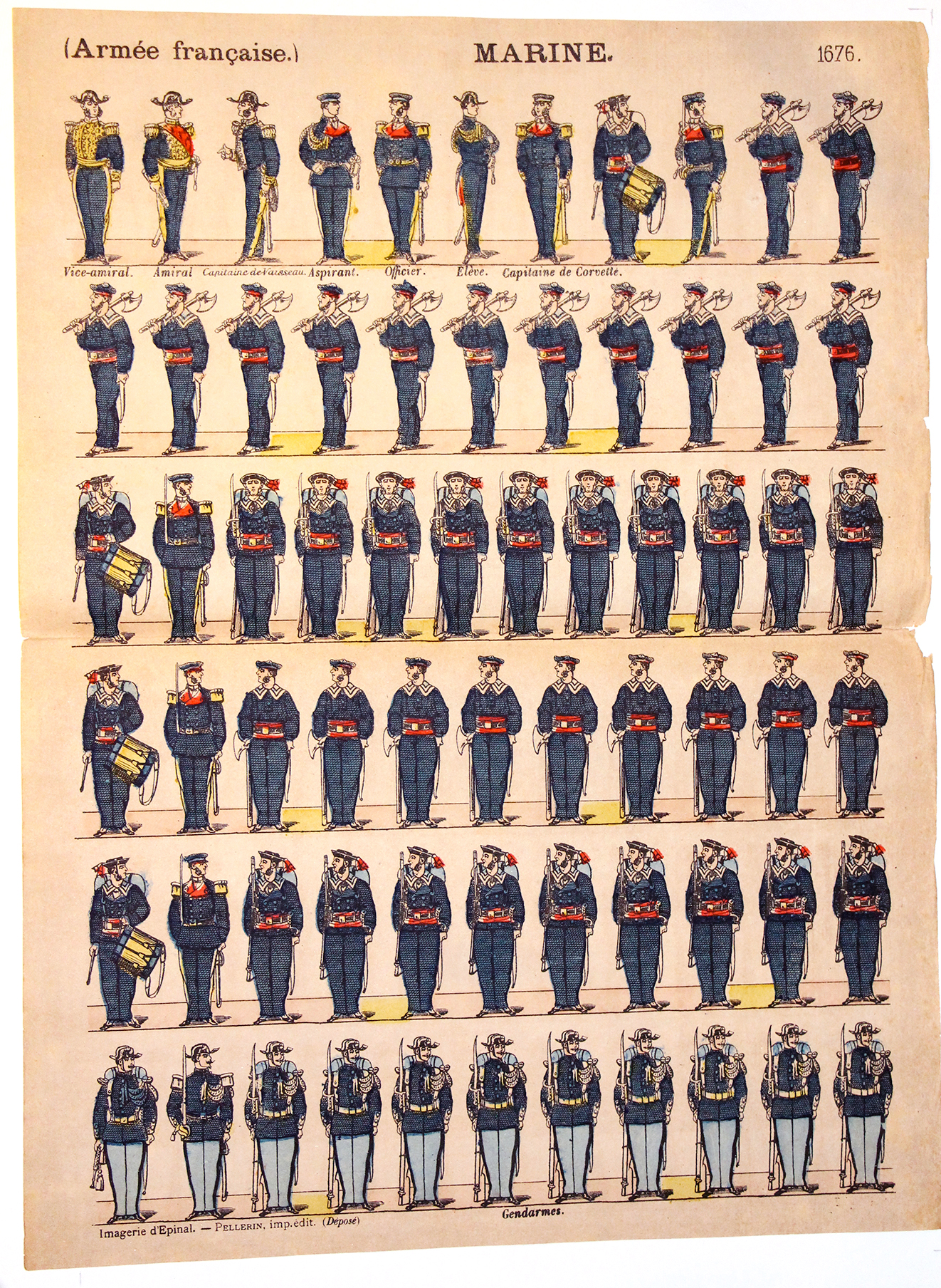 Planche Imagerie Epinal - Pellerin - N°1676 - Marine - Armée Française (Copier)