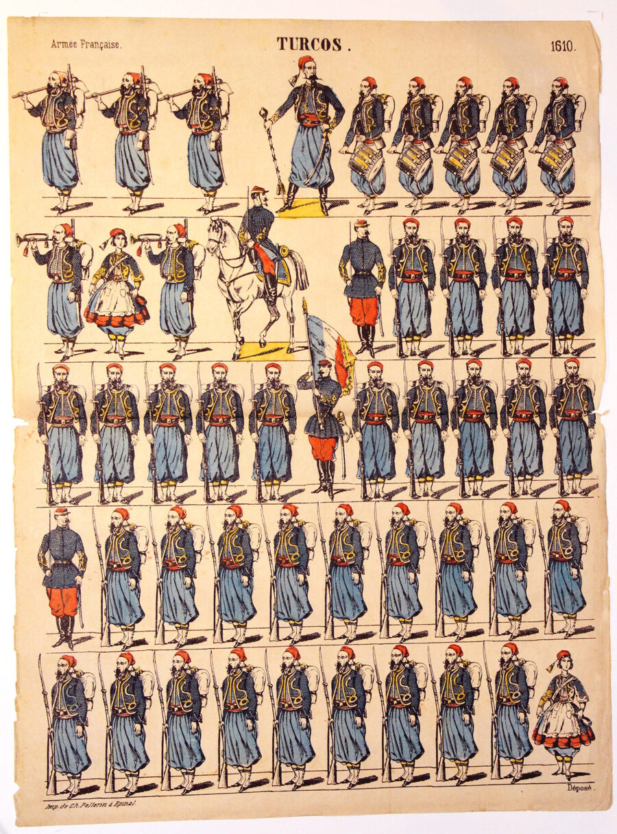 Planche imagerie Epinal - Pellerin Editeur - N°1610 - Turcos - Armée Française