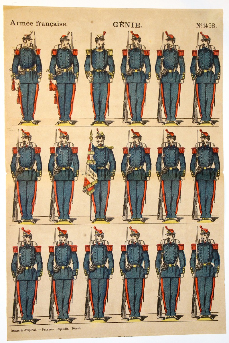 Planche imagerie Epinal - Pellerin Editeur - N°1498 - Génie - Armée Française