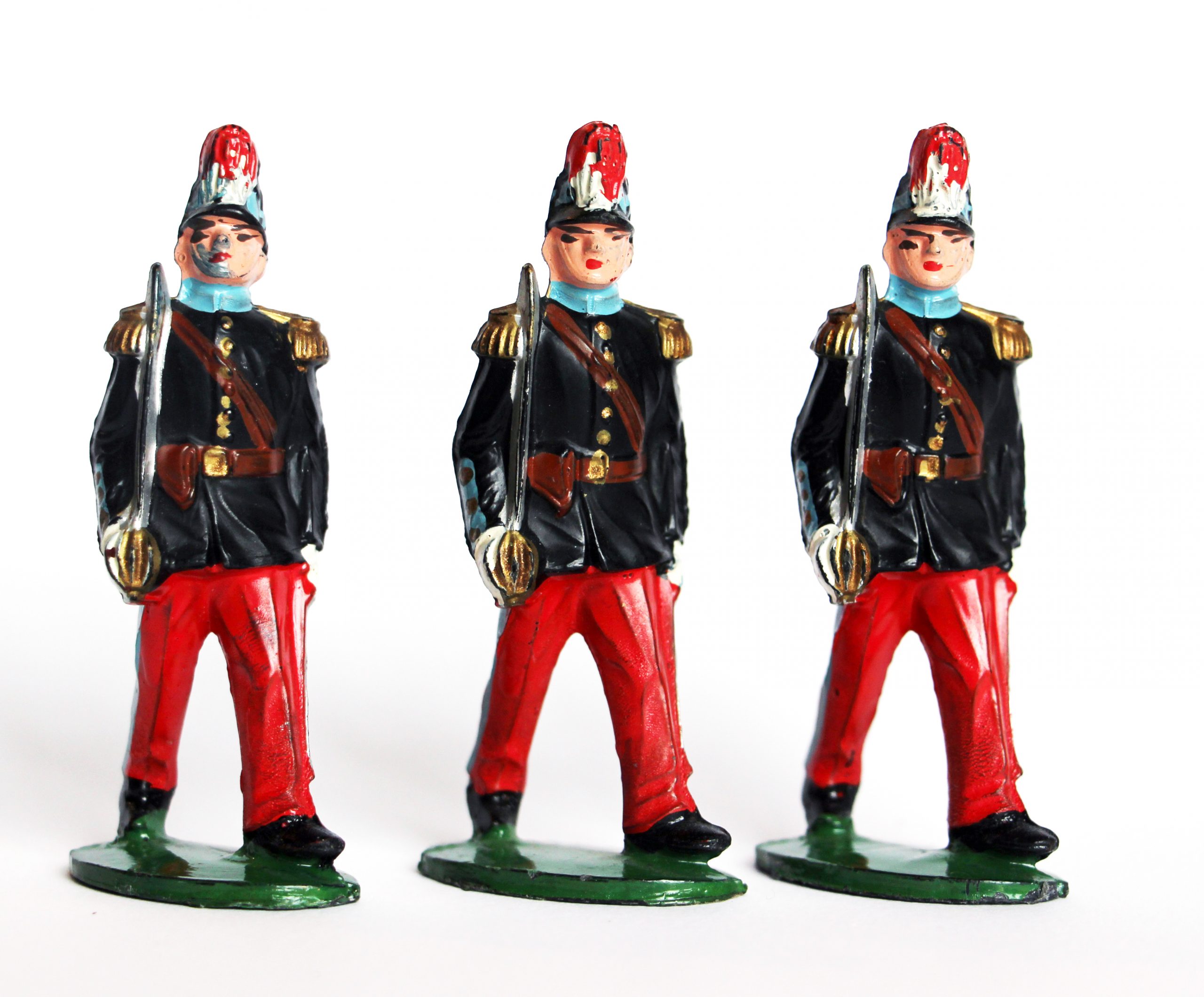 5 Figurines Type Quiralu Infanterie St Cyr - Plastique - Peinture d'origine