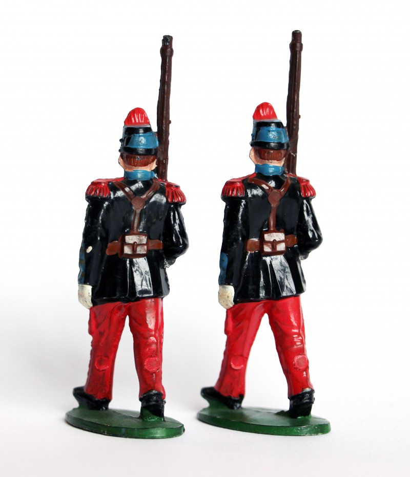 5 Figurines Type Quiralu Infanterie St Cyr - Plastique - Peinture d'origine