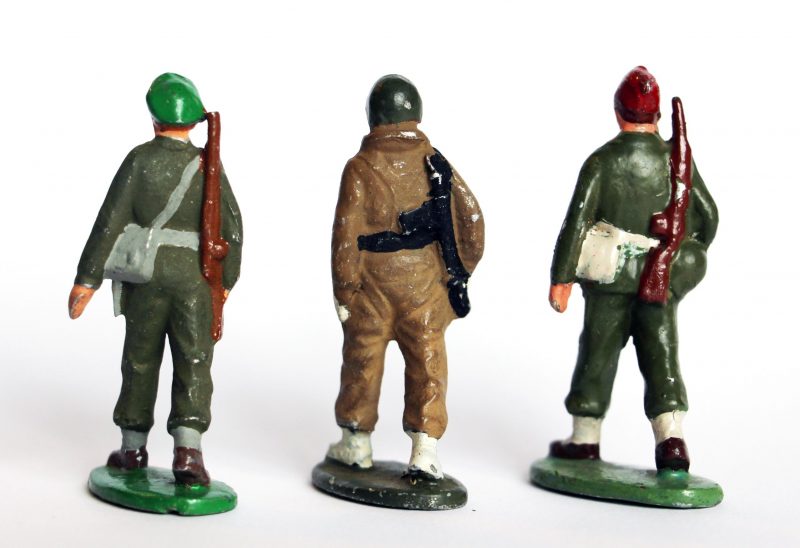 3 Figurines Quiralu Infanterie - 2nd Guerre Mondiale - Repeintes