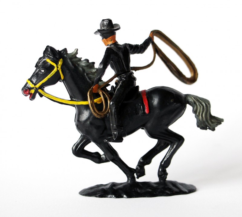 Ancienne Figurine Cofalu France - Zorro à cheval lasso - 1970