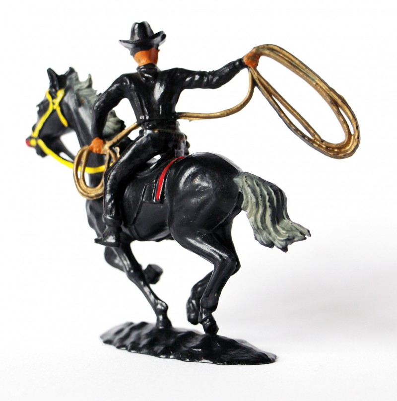 Ancienne Figurine Cofalu France - Zorro à cheval lasso - 1970