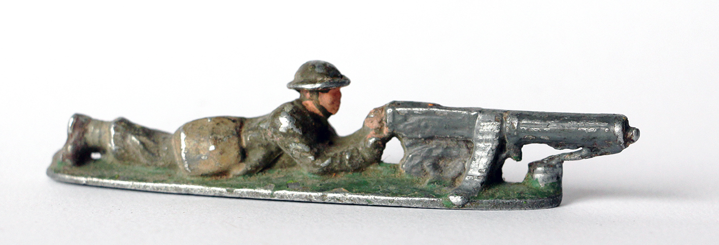 Figurine Quiralu ancienne Infanterie Anglaise 1940 Mitrailleur Couché
