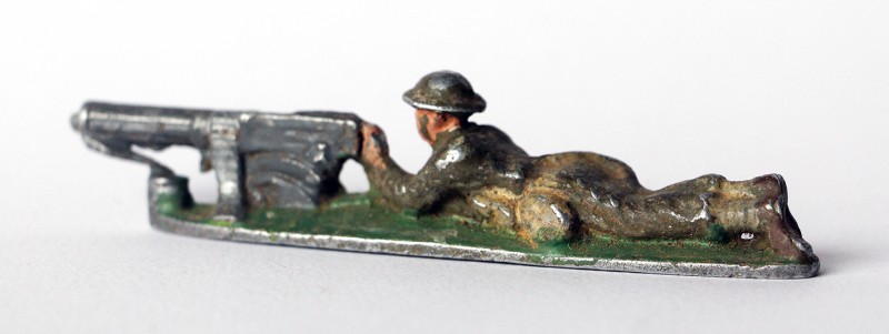 Figurine Quiralu ancienne Infanterie Anglaise 1940 Mitrailleur Couché