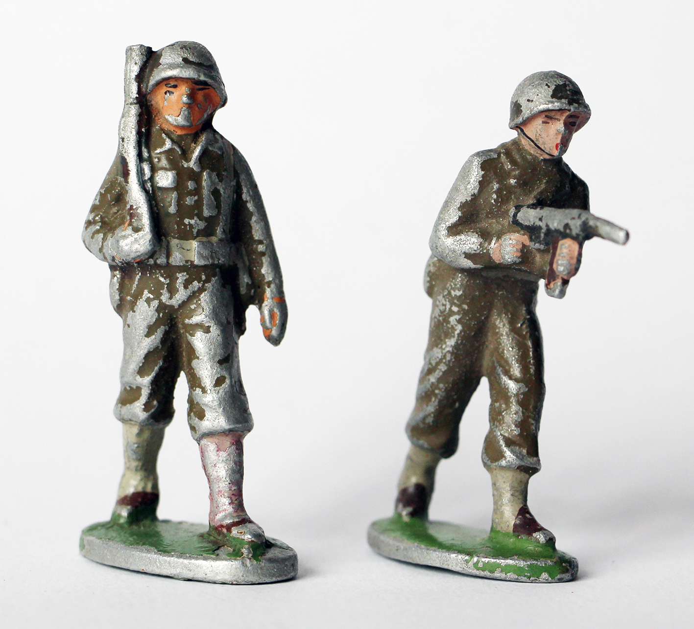 2 Figurines Quiralu ancienne Infanterie France 1950