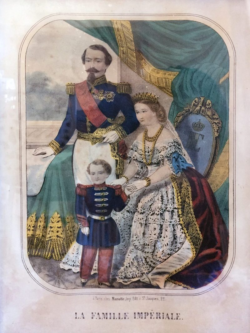 Gravure XIX - Imagerie Populaire - 2nd Empire - Famille Impériale - Napoléon III et Eugénie