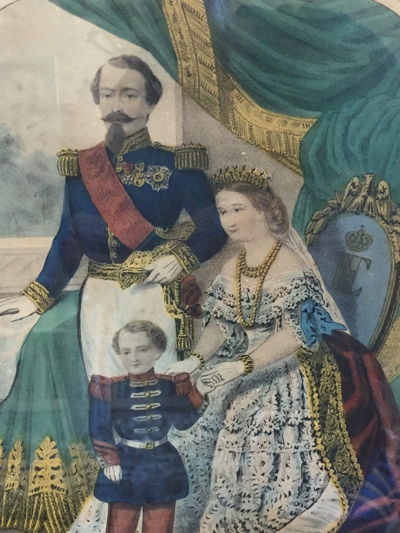 IMG_4466 Gravure XIX - Imagerie Populaire - 2nd Empire - Famille Impériale - Napoléon III et Eugénie