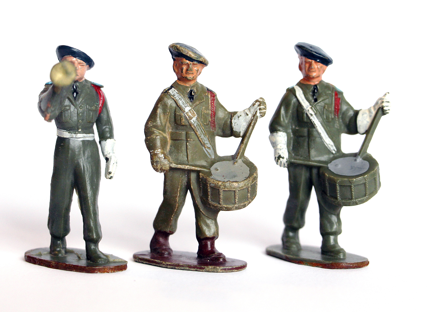 3 Figurines Plastique - Infanterie - Défilé - Musique - France - Chasseur à Pied
