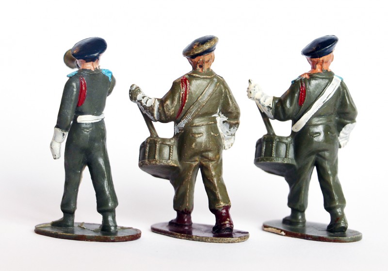 3 Figurines Plastique - Infanterie - Défilé - Musique - France - Chasseur à Pied