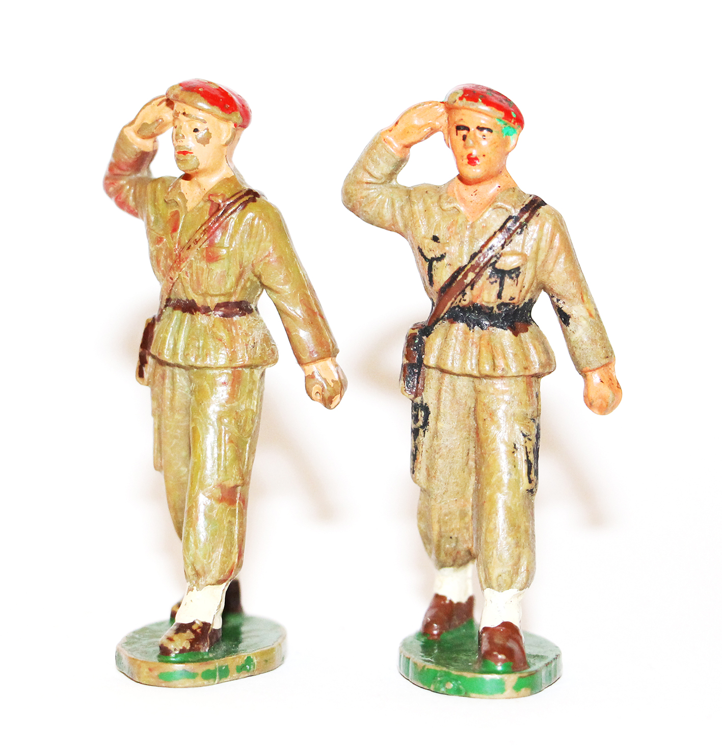 10 Figurines Starlux - Parachutistes - Défilé - Musique - France - Béret rouge