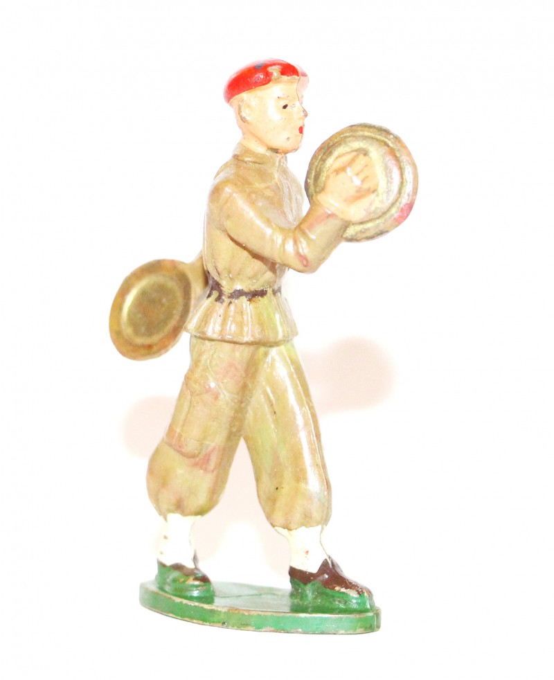 10 Figurines Starlux - Parachutistes - Défilé - Musique - France - Béret rouge