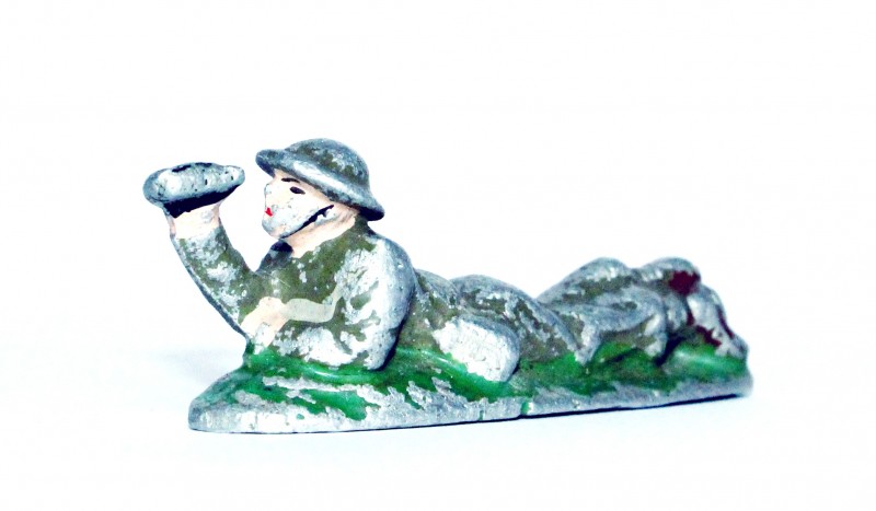 Figurine Quiralu ancienne Infanterie Anglaise 1940 Observateur Couché