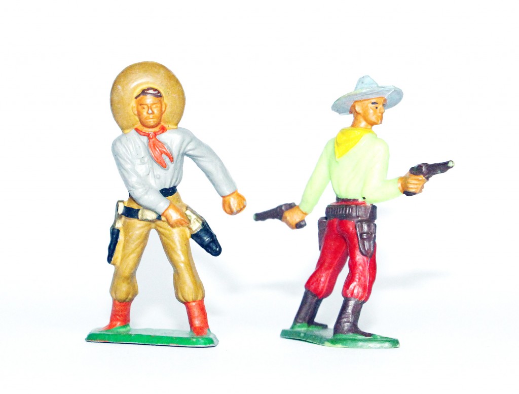 Figurines Ancienne Starlux - Cowboy - Duel - Campement