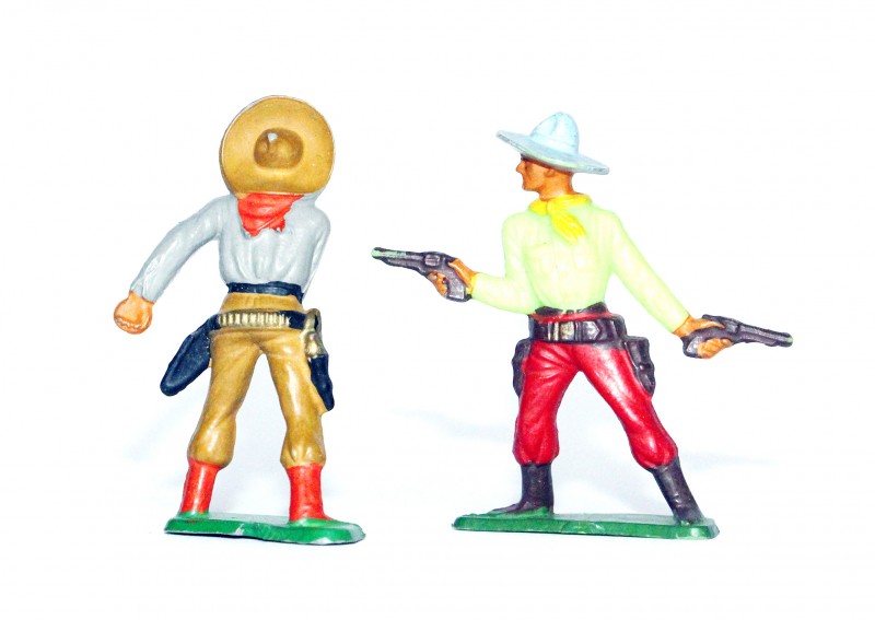 Figurines Ancienne Starlux - Cowboy - Duel - Campement