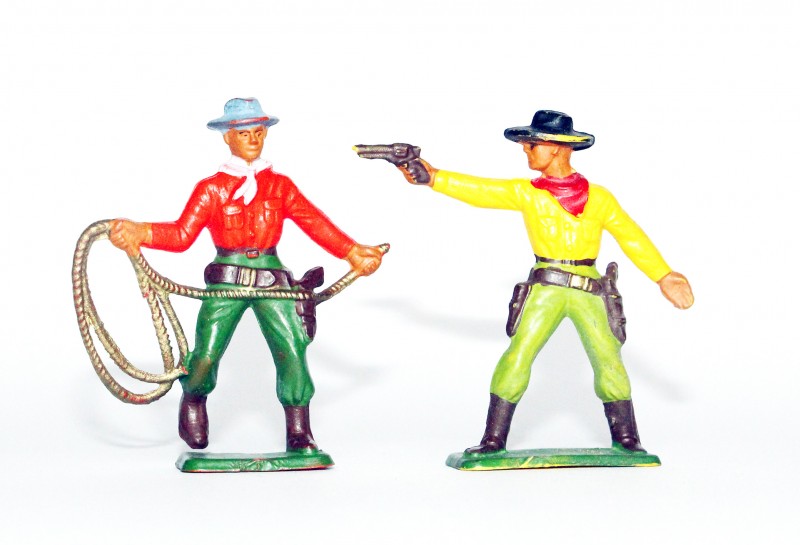 Figurines Ancienne Starlux - Cowboy - Duel - Campement