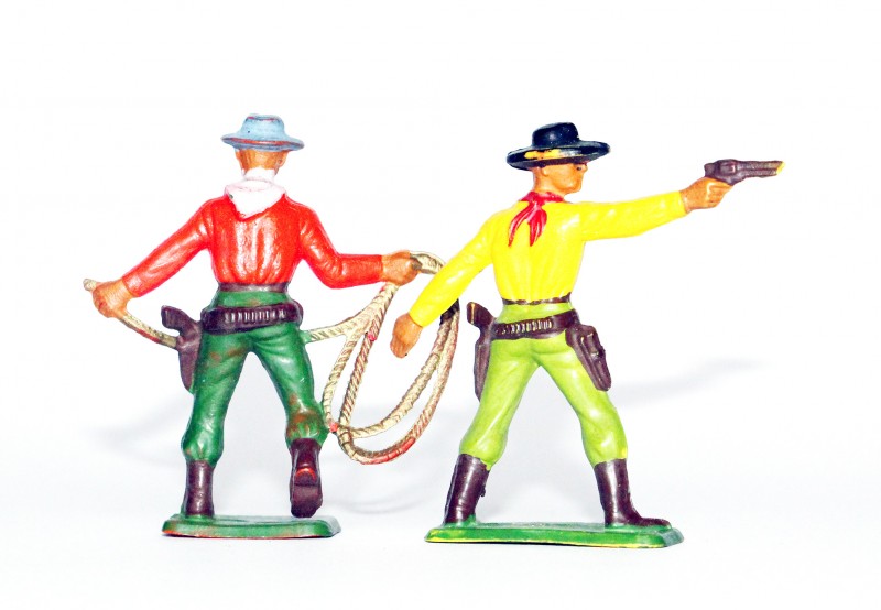 Figurines Ancienne Starlux - Cowboy - Duel - Campement