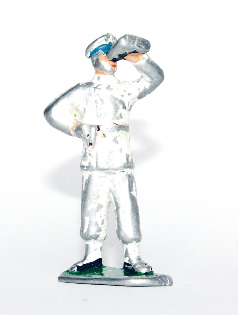 Figurine Aluminium ancienne Marin Tenue Blanche Navire