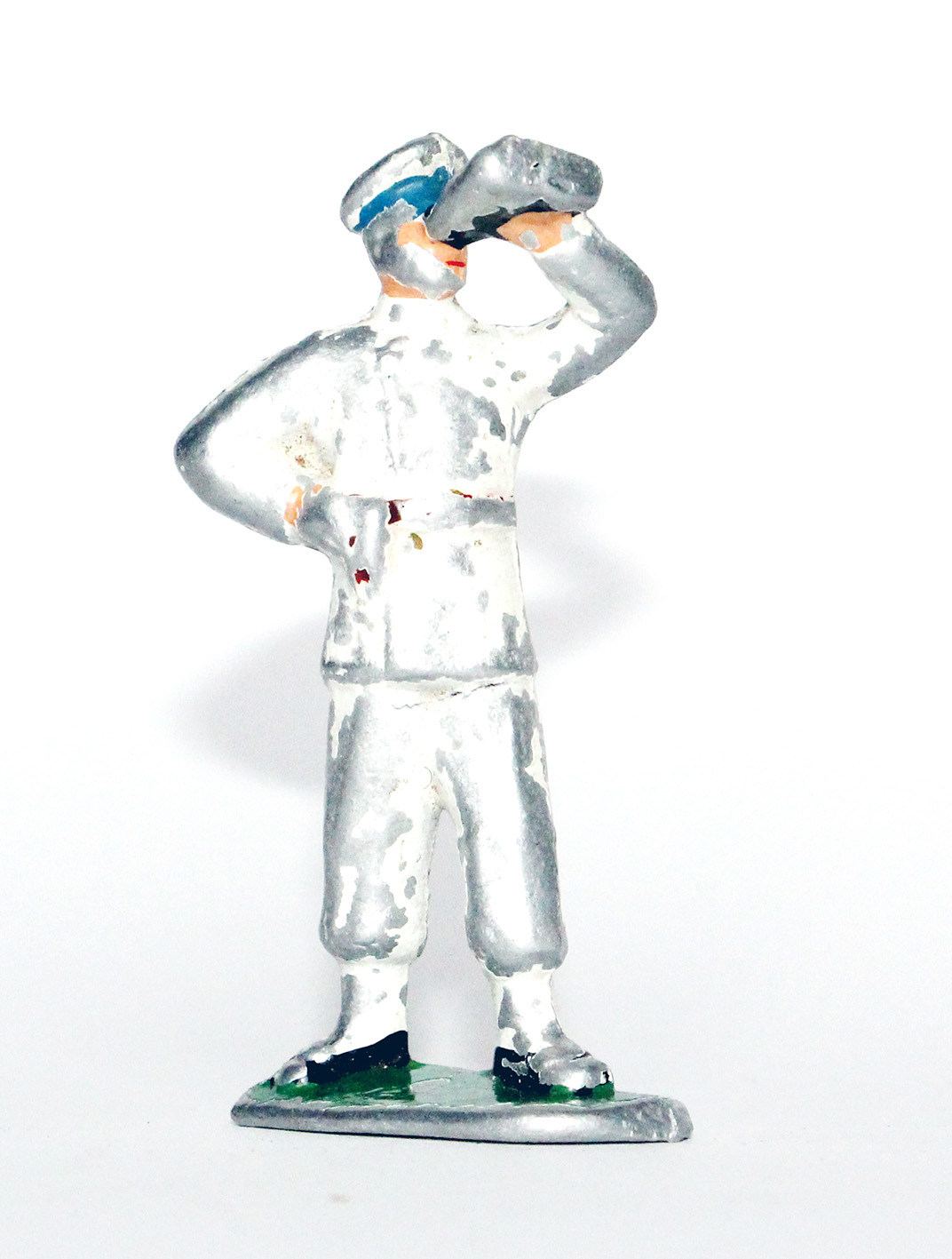 Figurine Aluminium ancienne Marin Tenue Blanche Navire