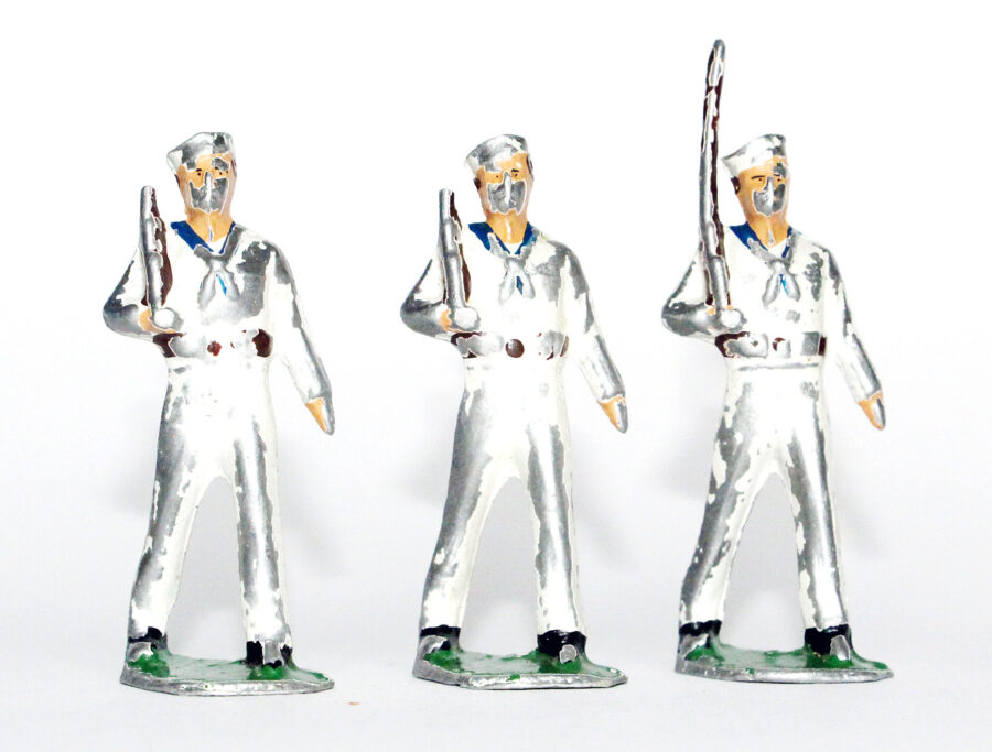 3 Figurines Aluminium ancienne Marin Tenue Blanche Navire Us Navy (Copier)