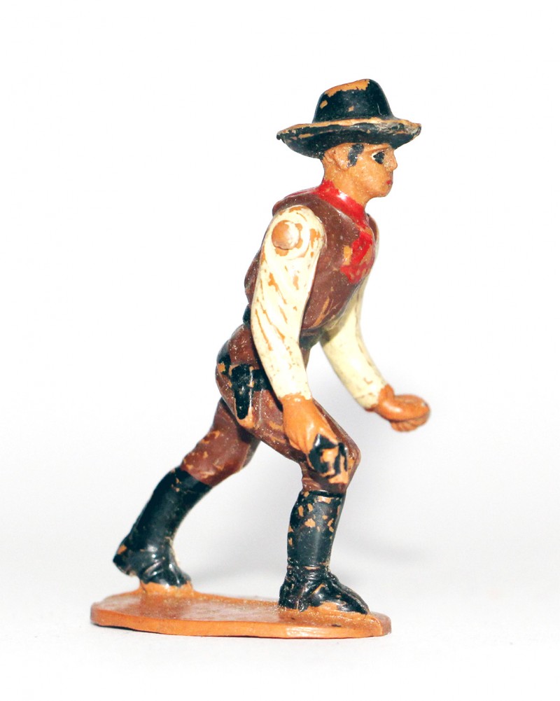 Figurine Ancienne Plastique - Année 50/60 - Cowboy duel - Bras articulé