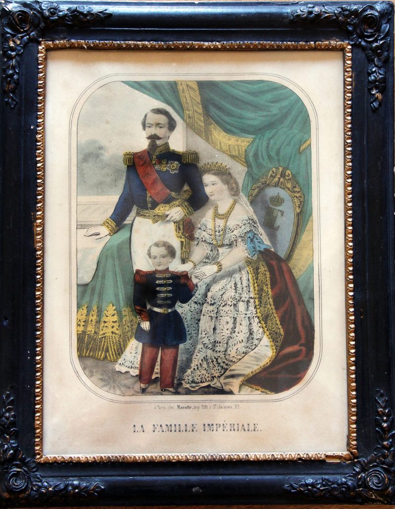 Gravure XIX - Imagerie Populaire - 2nd Empire - Famille Impériale - Napoléon III et Eugénie