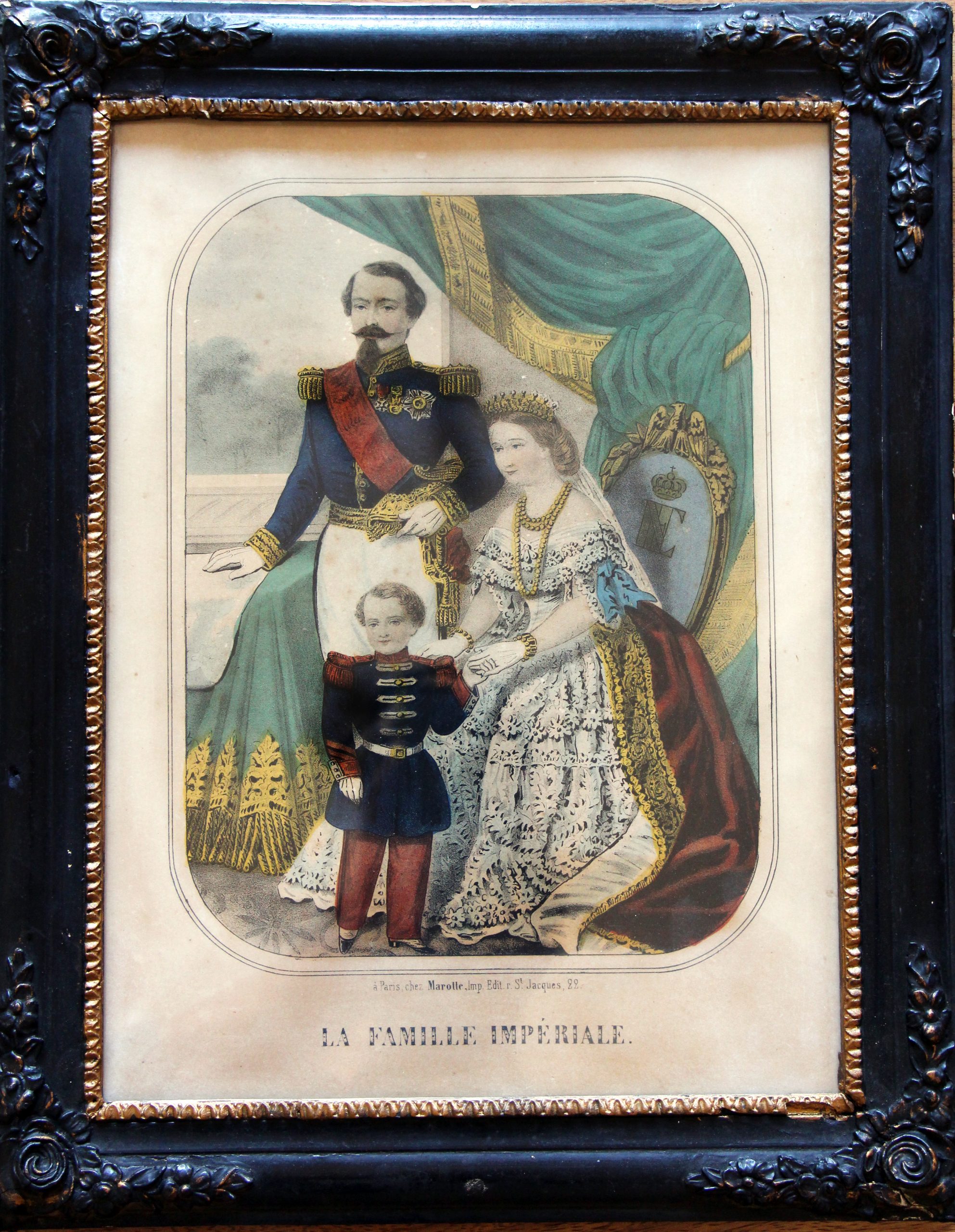 Gravure XIX - Imagerie Populaire - 2nd Empire - Famille Impériale - Napoléon III et Eugénie