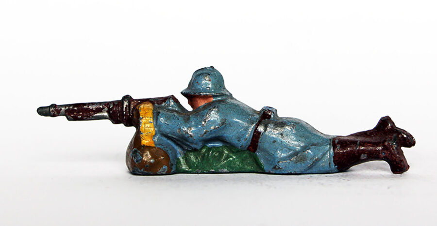 Ancienne Figurine Plomb Creux année 50/60 - Infanterie française - Mitrailleur