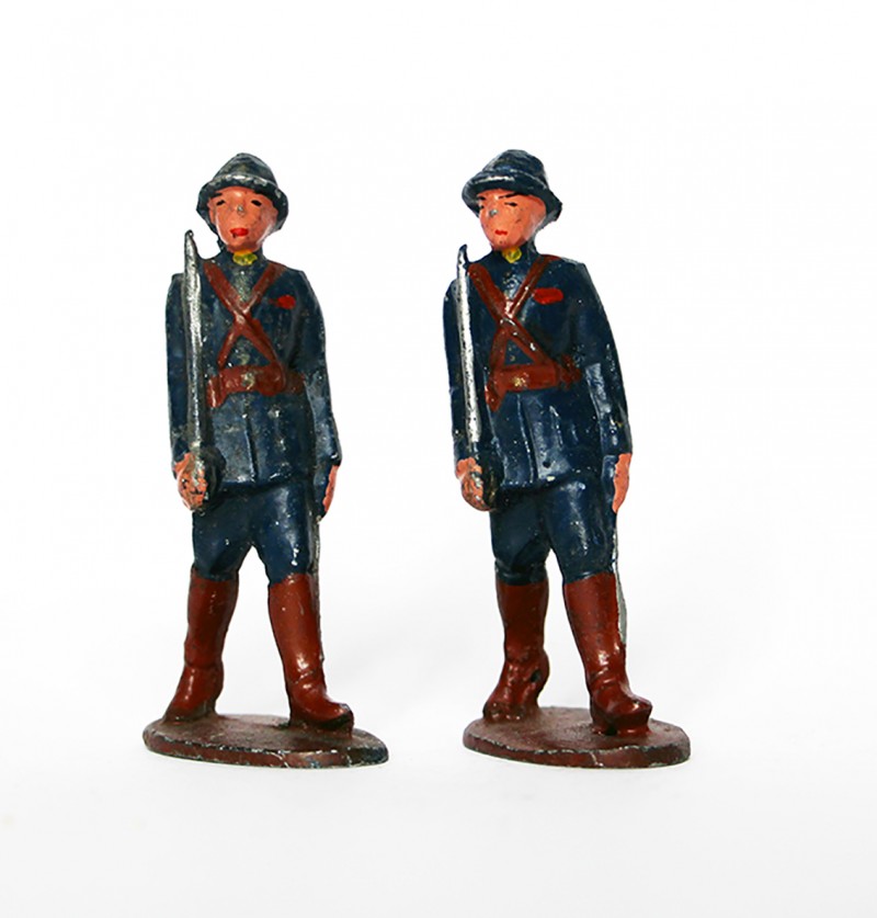 Anciennes Figurines Quiralu année 50/60 - Infanterie Chasseur Française - Défilé Guerre