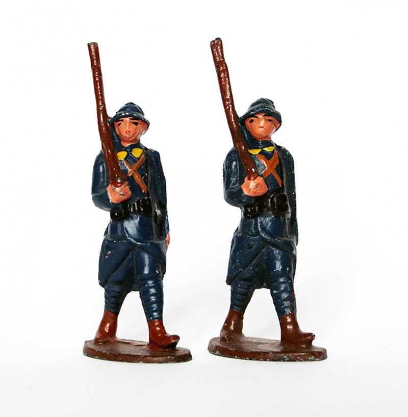 Anciennes Figurines Quiralu année 50/60 - Infanterie Chasseur Française - Défilé Guerre