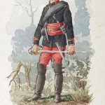 André Marcy Aquarelle militaire uniforme armée française