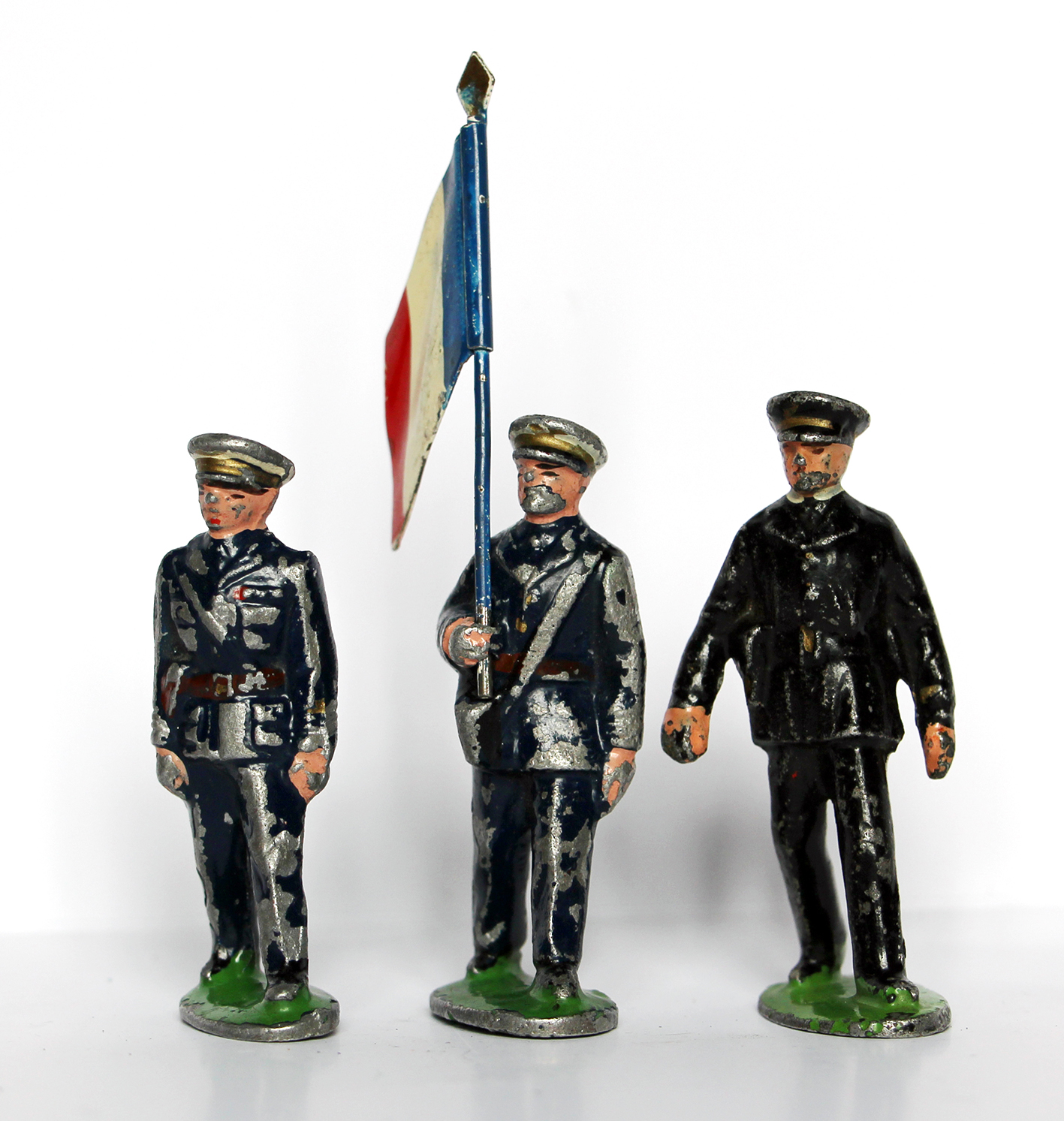 7 Anciennes Figurines Quiralu année 50/60 - Aviation Française - Défilé Guerre