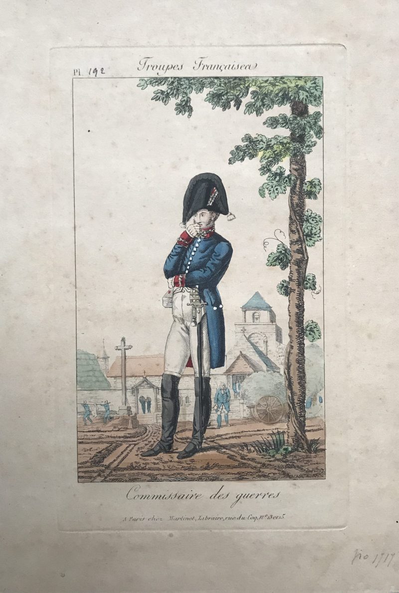 Gravure XIX - Martinet - Troupes française - Commissaire des Guerres