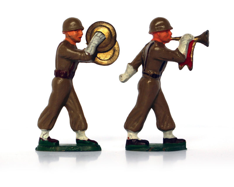 9 Figurines Starlux - Infanterie - Défilé - Musique - France