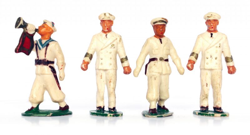 5 Figurines Starlux rondouillard - Marine - Défilé - Musique - France