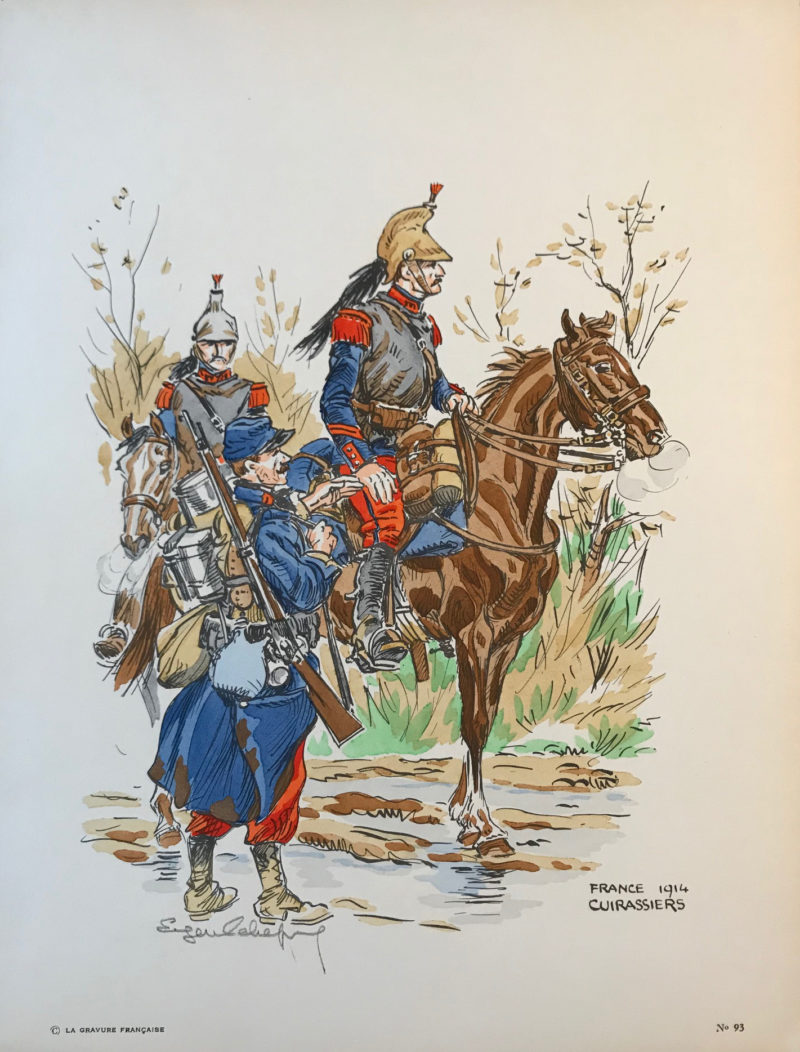 Eugène Leliepvre - France 1914 - Cuirassiers - La gravure Française
