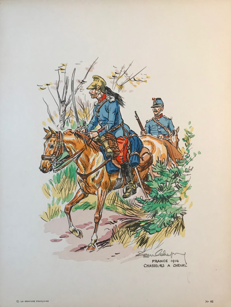 Eugène Leliepvre - France 1914 - Chasseurs a Cheval - La gravure Française