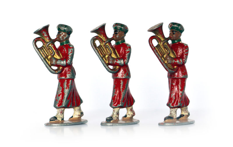 8 Anciennes Figurines Quiralu année 50/60 - Fanfare Garde du Sultan - Défilé Guerre