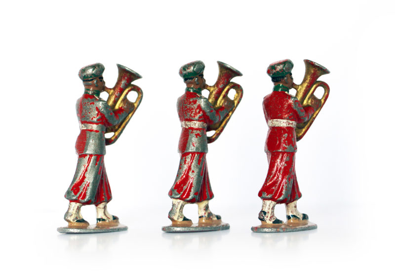 8 Anciennes Figurines Quiralu année 50/60 - Fanfare Garde du Sultan - Défilé Guerre