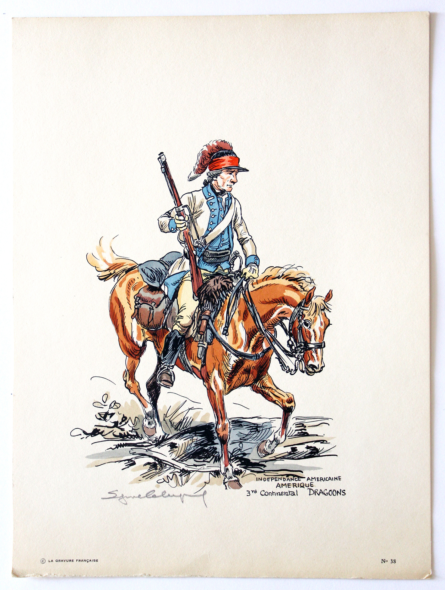 Eugène Leliepvre - Guerre d'Amérique - Dragoons - La gravure Française