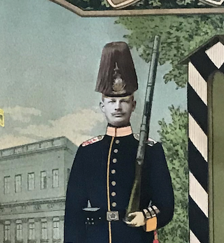 Tableau de Réserviste Allemand 1900/1905 - Uniforme Infanterie de la Garde - Prusse - Garnison Berlin