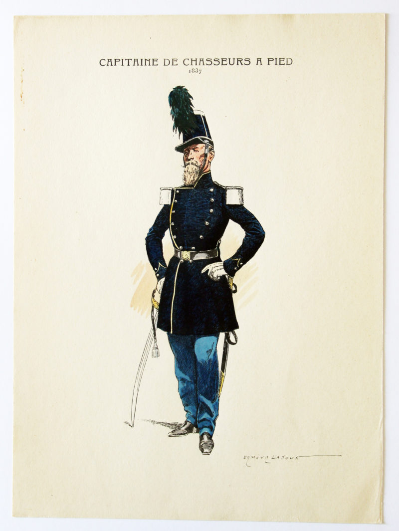 Chasseur à Pied 1837 - Capitaine des chasseurs a Pied - Edmond Lajoux - Uniforme 1835