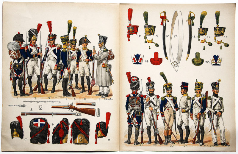 Planche sur l'armée Française N°17 - Infanteriede Ligne Elite 1804-1813 - Lucien Rousselot